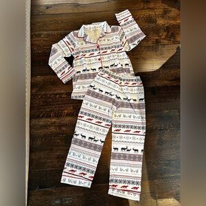 Bedhead Pajama Set, Women’s Large, Woodland Animals, Holiday Christmas Vibe